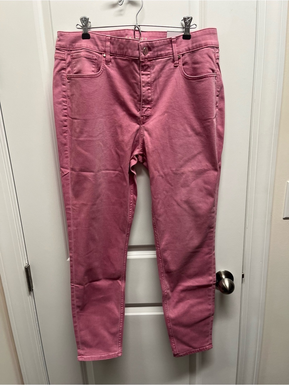 White House Black Market High Rise Sculpt Skinny Ankle Jeans Mineral Pink 14R